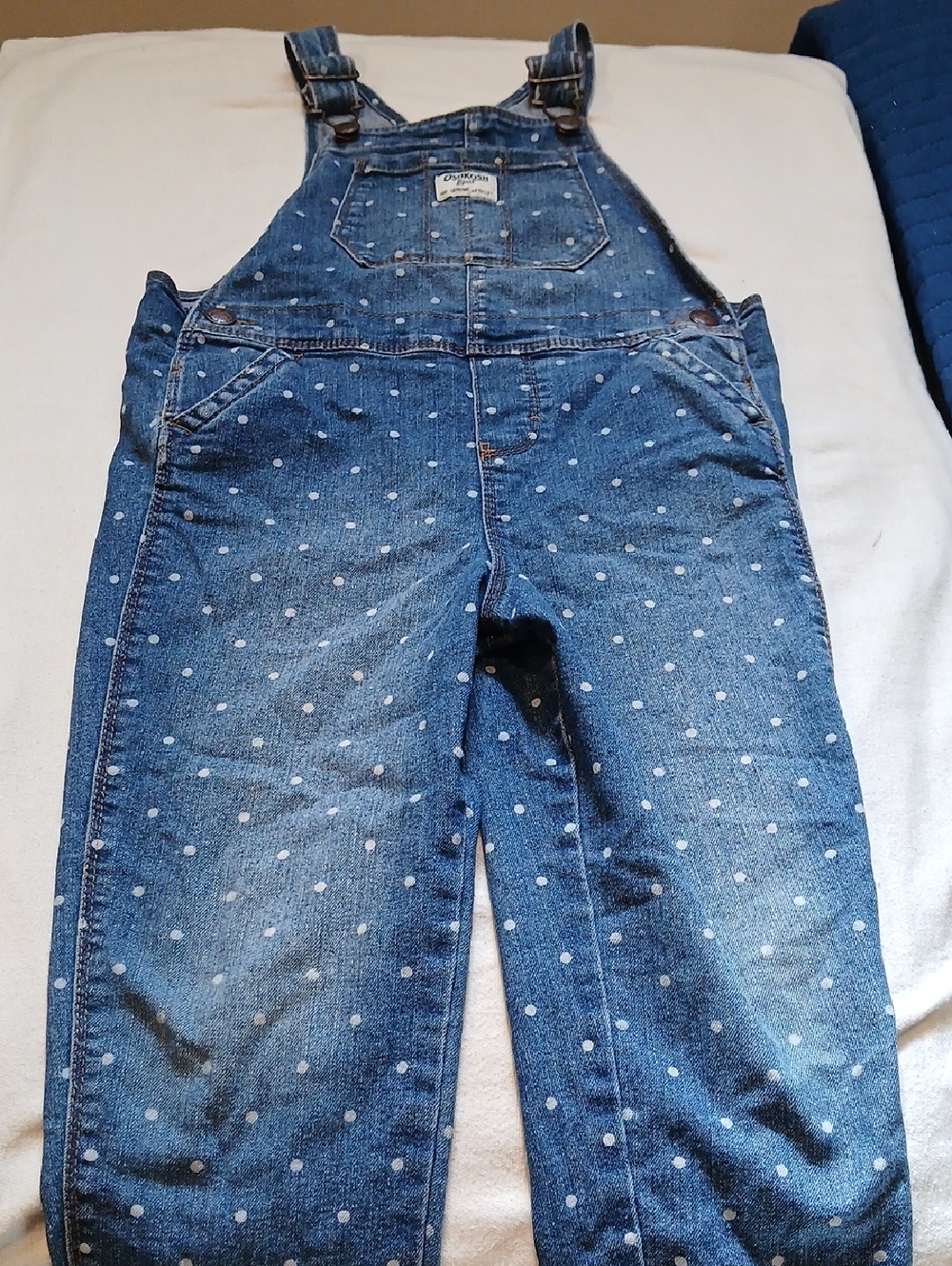OshKosh B'gosh Light Blue Denim Overalls with White Tag